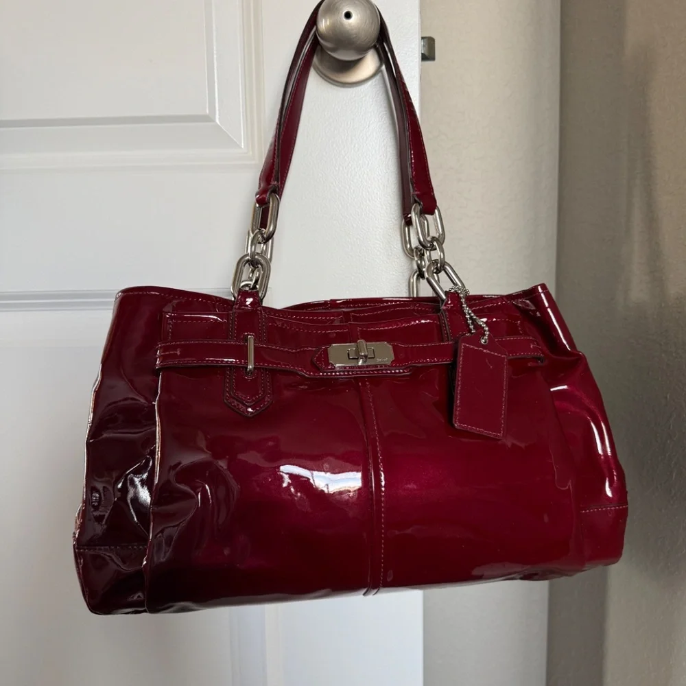 NWT Red Patent Leather Purse/Bag - Picture 1 of 10